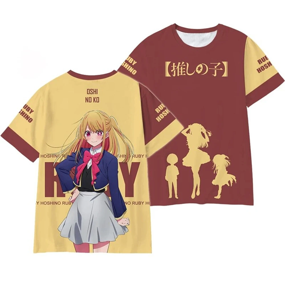 Summer Anime Oshi No Ko 3D Printed T-shirts Women Streetwear Casual Fashion Short Sleeve T Shirt O-neck Kids Tees Tops Clothing