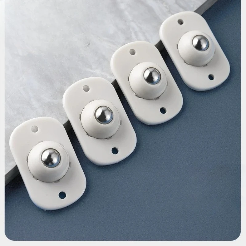 4Pcs Self Adhesive Mute Ball Universal Wheel Furniture Casters 360° Rotation Stainless Steel Roller for Chair Table Cabinet