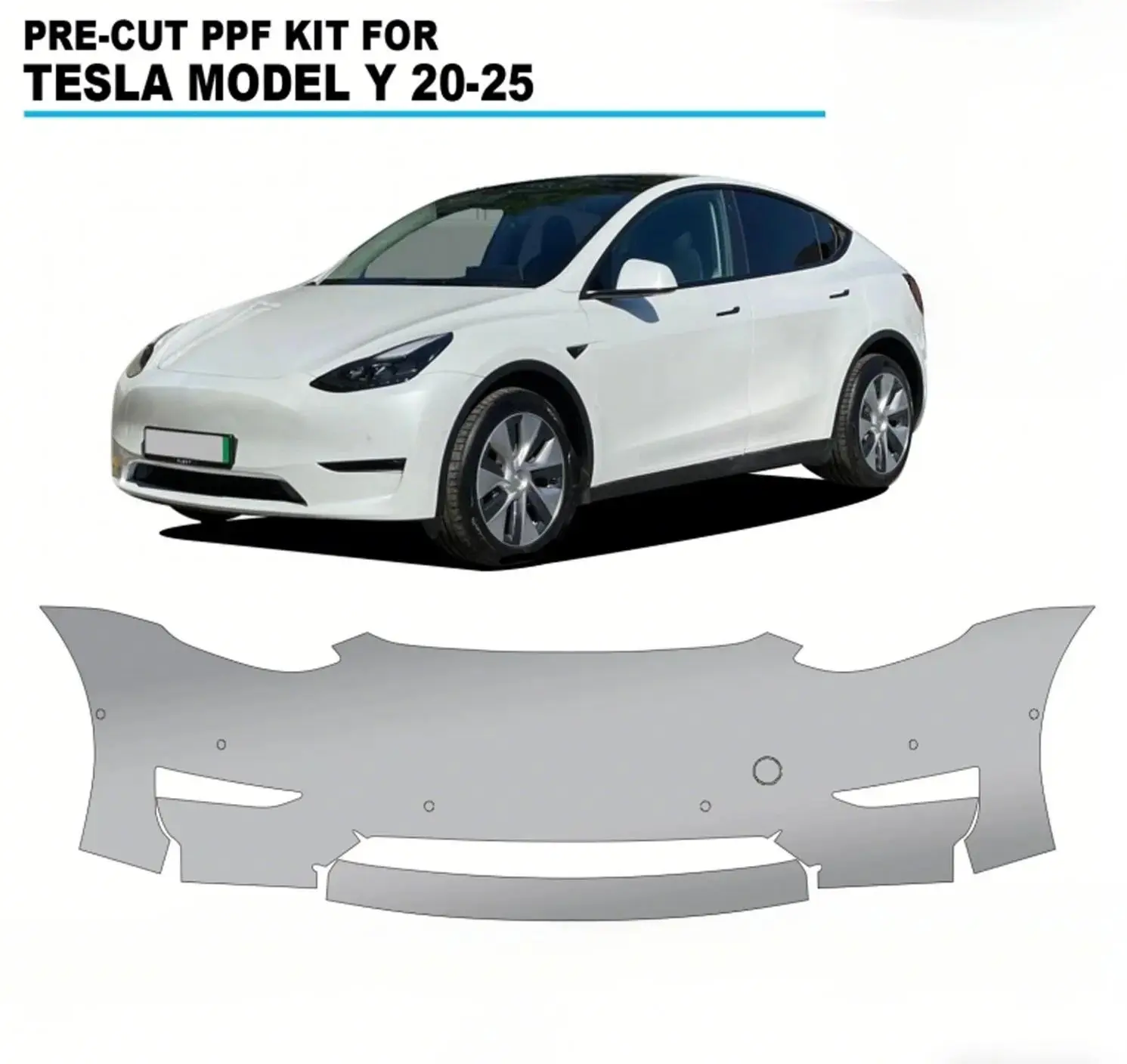 

For Tesla Model Y 2020-2024 Pre-cut PPF TPU Paint Protection Film Scratch-resistant Transparent Front Bumper Hood Engine Bra