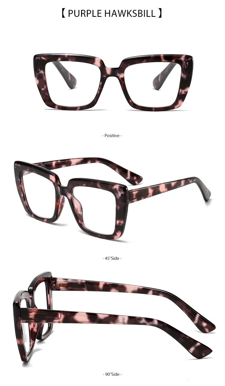 ثلاثة أزواج من نظارات القراءة الأنيقة والمريحة ذات الإطار الكبير، حماية من الضوء الأزرق، مناسبة لكل من الرجال والنساء #6