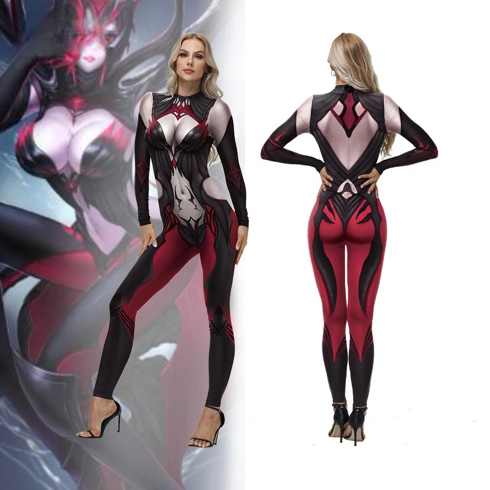 

Adult Women Halloween Costume Cosplay Game Anime Character Hollow Pattern Design Theme Party Role Playing Jumpsuit