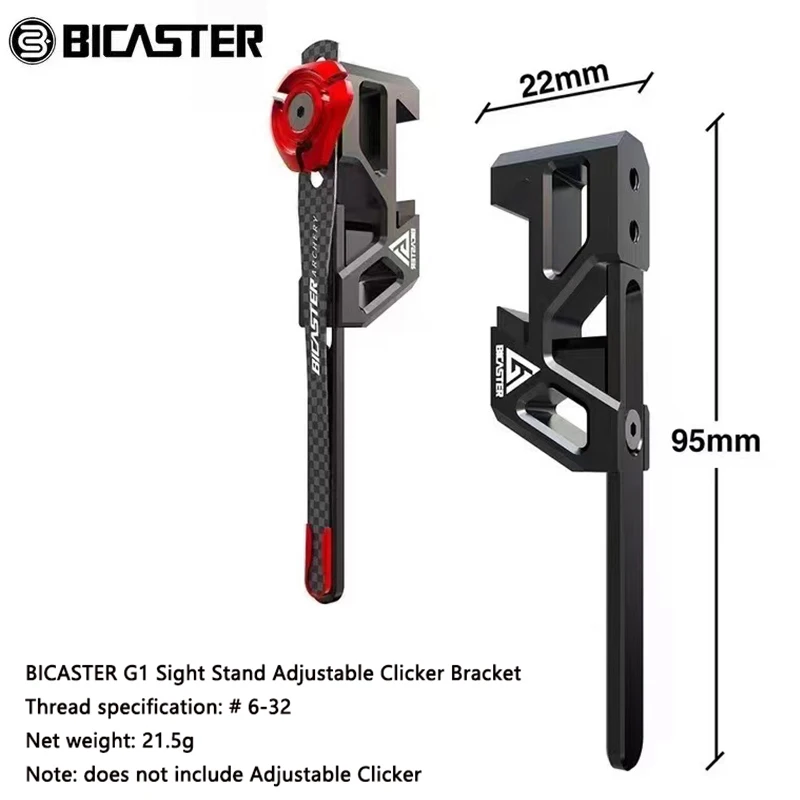 

1piece BICASTER G1 Sight Stand Adjustable Clicker Bracket suitable for 6-32 Thread Clicker Not include Clicker