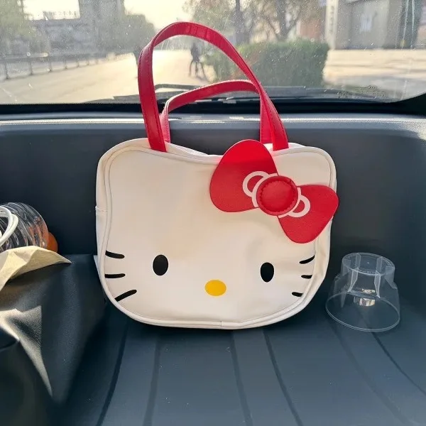 Sanrio Hello Kitty borse Y2k Kawaii Cute Anime stampato borse quadrate bianche borsa Tote piccola ad alta capacità in stile giapponese per le donne