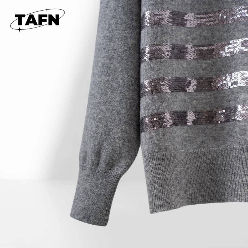 سترة صوف دافئة للنساء، نمط كاجوال ومعكرر للشتاء، سترة محبوكة أنيقة للنساء، مثالية لأي كاجوال AJ1828