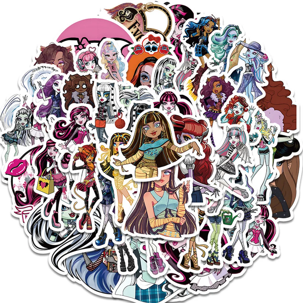 10/30/50PCS Anime Monster High School Cartoon Graffiti Stickers Phone Guitar Laptop Notebook Suitcase Waterproof Sticker Kid Toy