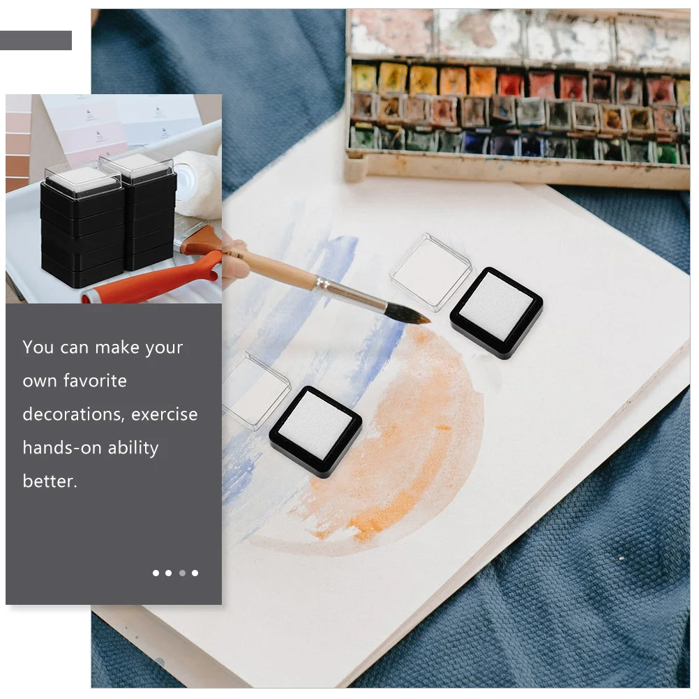 20Pcs Multi-Function Blank Ink Pad Smooth Pigment DIY Stamp Pad for Notebooks Posters Journals Creative Craft Activities