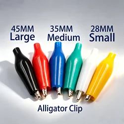 Hzy Insulation Large Metal Alligator Clip Electric Test 45MM Lead colorful Red Black Blue Green White Yellow crocodile clip