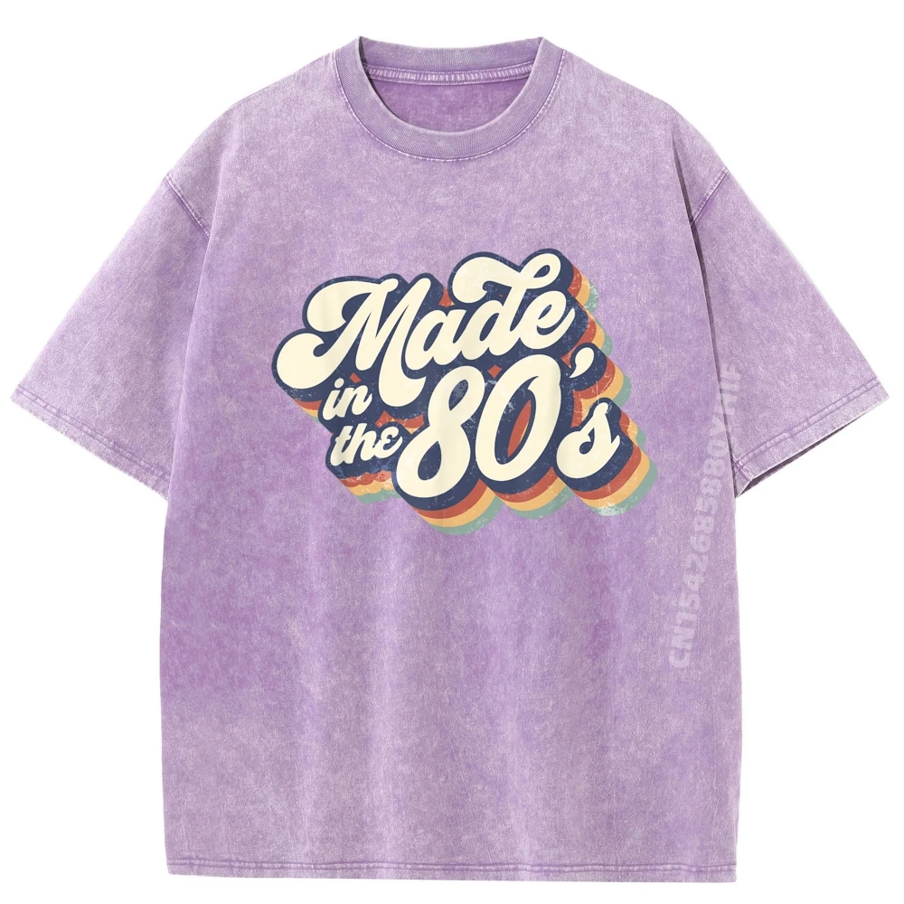 

Retro Funny Vintage 1980s Party T Shirts Normal Classic Graphic T Shirt Comfortable Tshirts Printing Washed Shirt