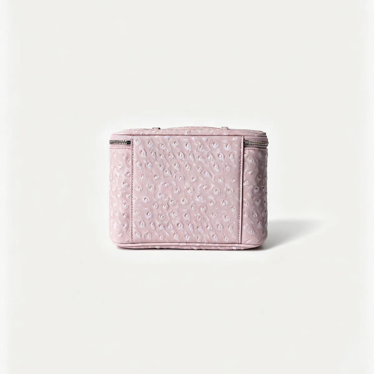 Neue Kosmetiktasche aus Straußenleder, tragbarer Reise-Kosmetik-Organizer, schneeweiß, für Damen, Handtasche, Toilettenartikel-Etui, Kosmetikbeutel – Detail 18