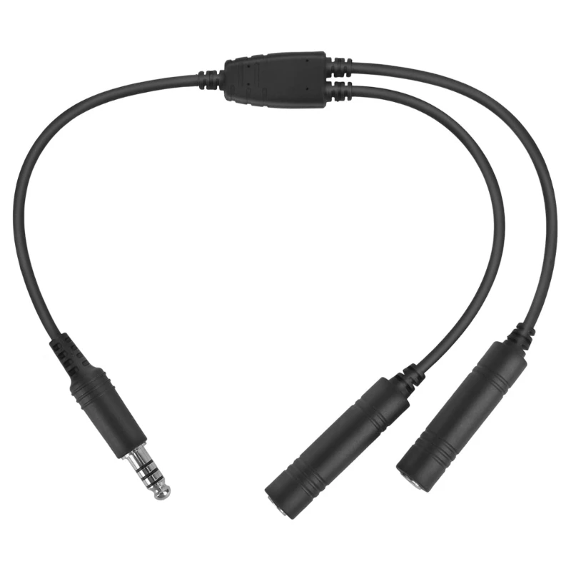 Professional U174/U Helicopter Headset Converter Cable Cord for Double Plugs Aviation Interfaces Communication