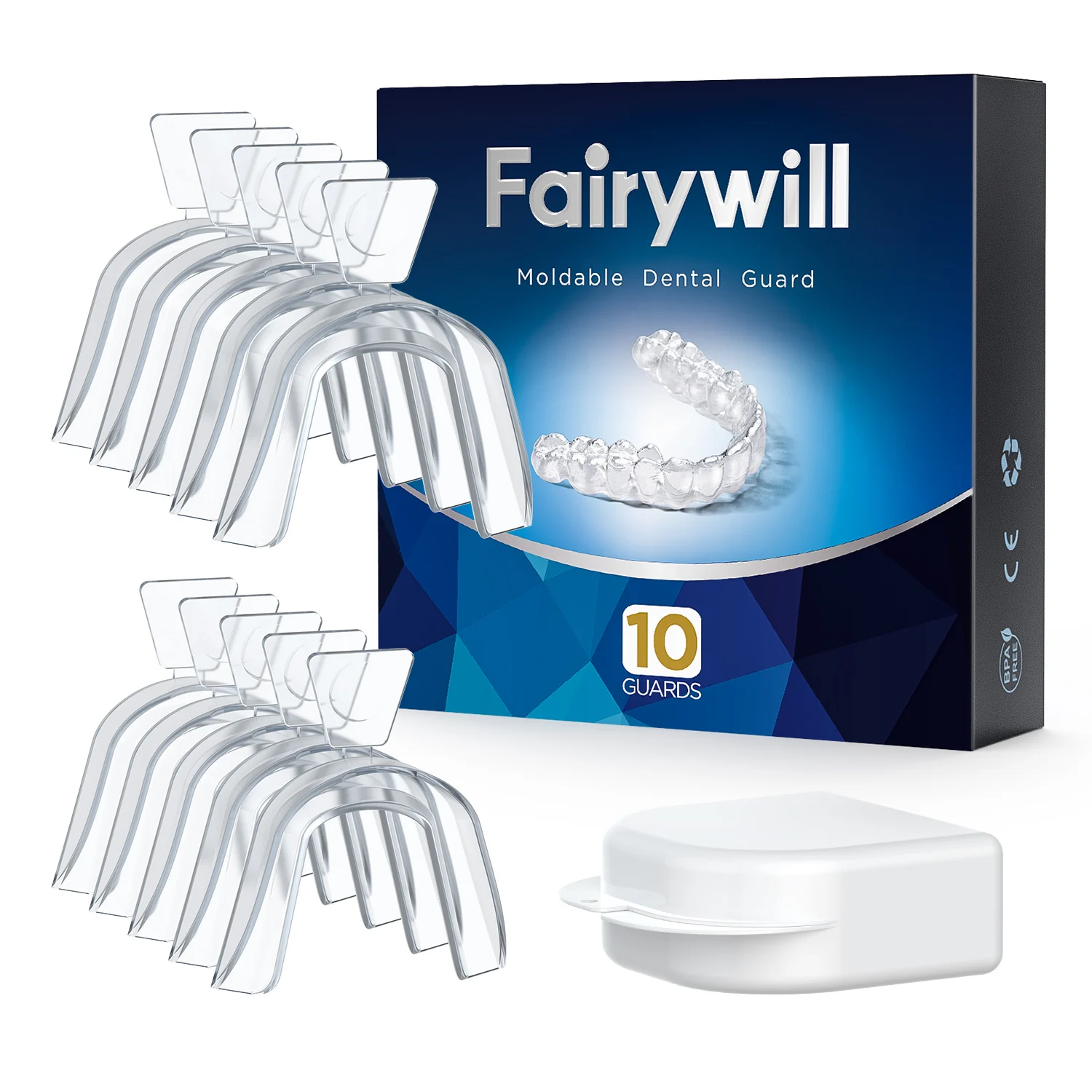 

Капа Fairywill для скрегования зубов, ночные ограждения, защита для предотвращения бруксизма, лотки для отбеливания зубов, профессиональная стоматологическая защита для Moldab