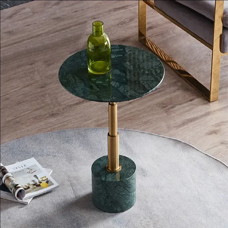 

# Роскошный круглый мраморный диван, столик, золотой металлический каркас для мебели для гостиной, прикроватная тумбочка, современный #