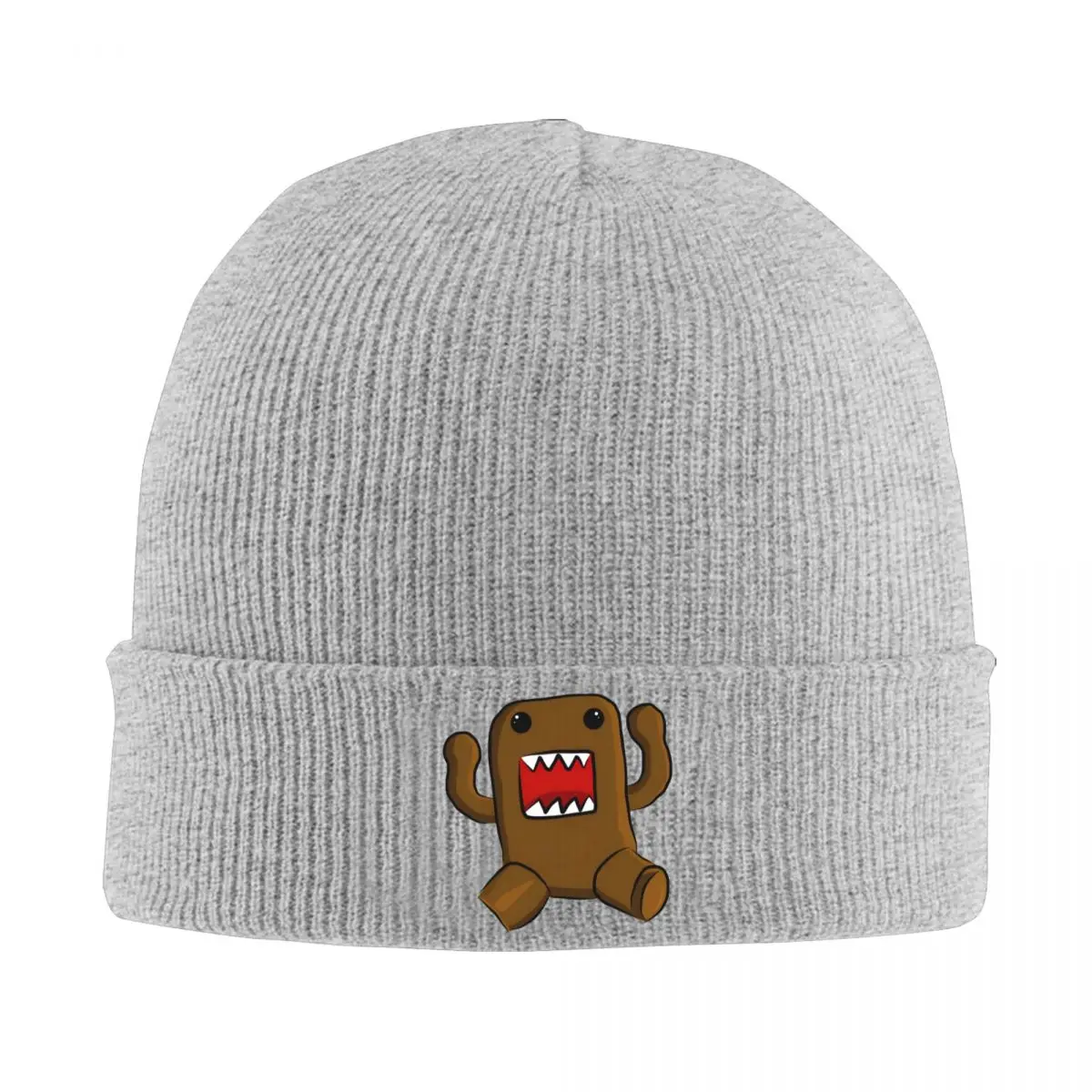 Little Brown Monster Domo Kun Doll Knitted Caps for Women Men Beanie Winter Hat Acrylic Crochet Melon Cap