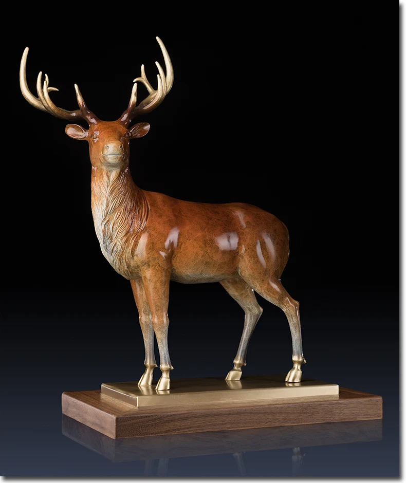 HOT SALE TOP Master level art collection home office ROOM Decor  LARGE RETRO Stag bronze statue