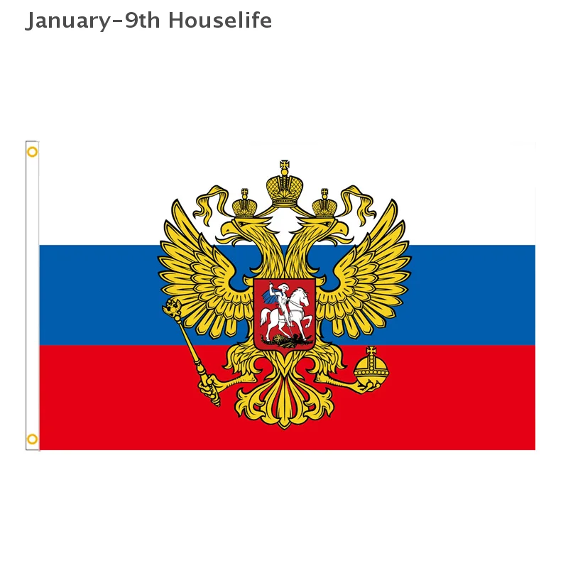 90x150 СМ Передняя Российская Национальная Эмблема Двусторонний Орел Прапор России Для Украшения