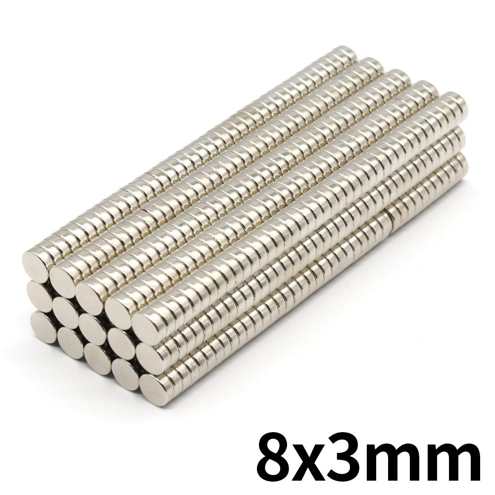 8x3mm Round Super Strong Neodymium Magnet N35 Powerful Magnetic NdfeB Permanent Refrigerator Magnet imanes DIY