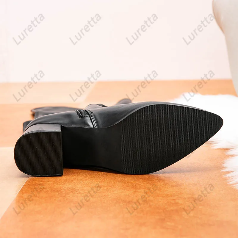 أحذية فاخرة بكعب عالي الفخذ - أحذية جلدية مصنوعة يدويًا بسحاب للسيدات مقاس أمريكي 36-42 #6