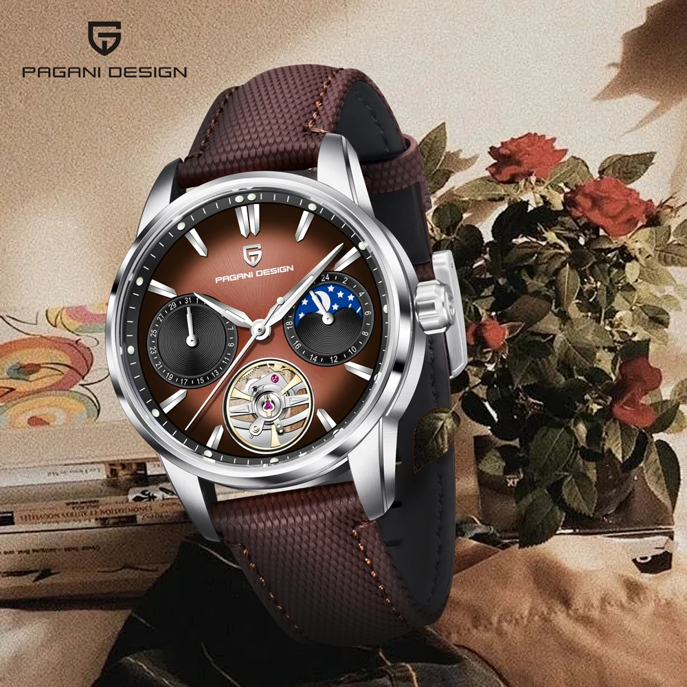 2025 New PAGANI DESIGN Watches Tourbillon Skeleton Automatic Men's Watch Hollow Luminous Mechanical Watches For Men Chronograph