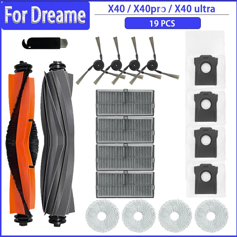 Main Side Brush HEPA Filter Mop Dust Bag For DreameDreame X40 Ultra / S30 Pro Pro Robot Vacuum Cleaner Accessories