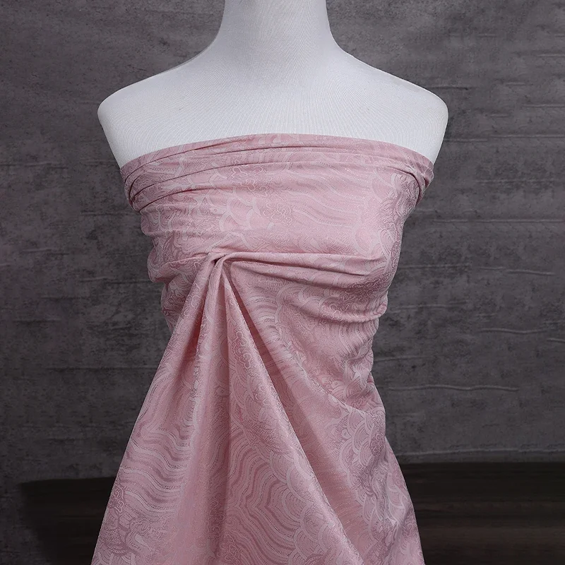 Seawater Cloud-Patterned Jacquard Silk Satin Fabric Chinese Style Ancient Costume Hanfu Tang Suit Horse Face Skirt DIY Fabric