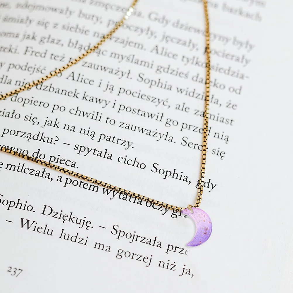 

100Pcs Moon Shaped Glass Charms for Jewelry Making DIY Pendant Necklace Earring Bracelet Keychain Craft Bulk Small Metal Charms