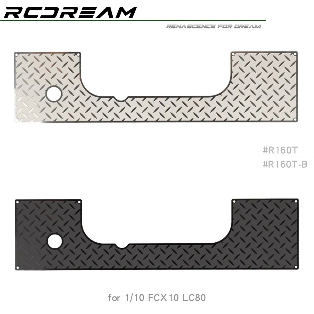 RCDream 1/10 FCX10 LC80 puerta trasera placa antideslizante inferior modificación de protección de acero inoxidable #   R160T