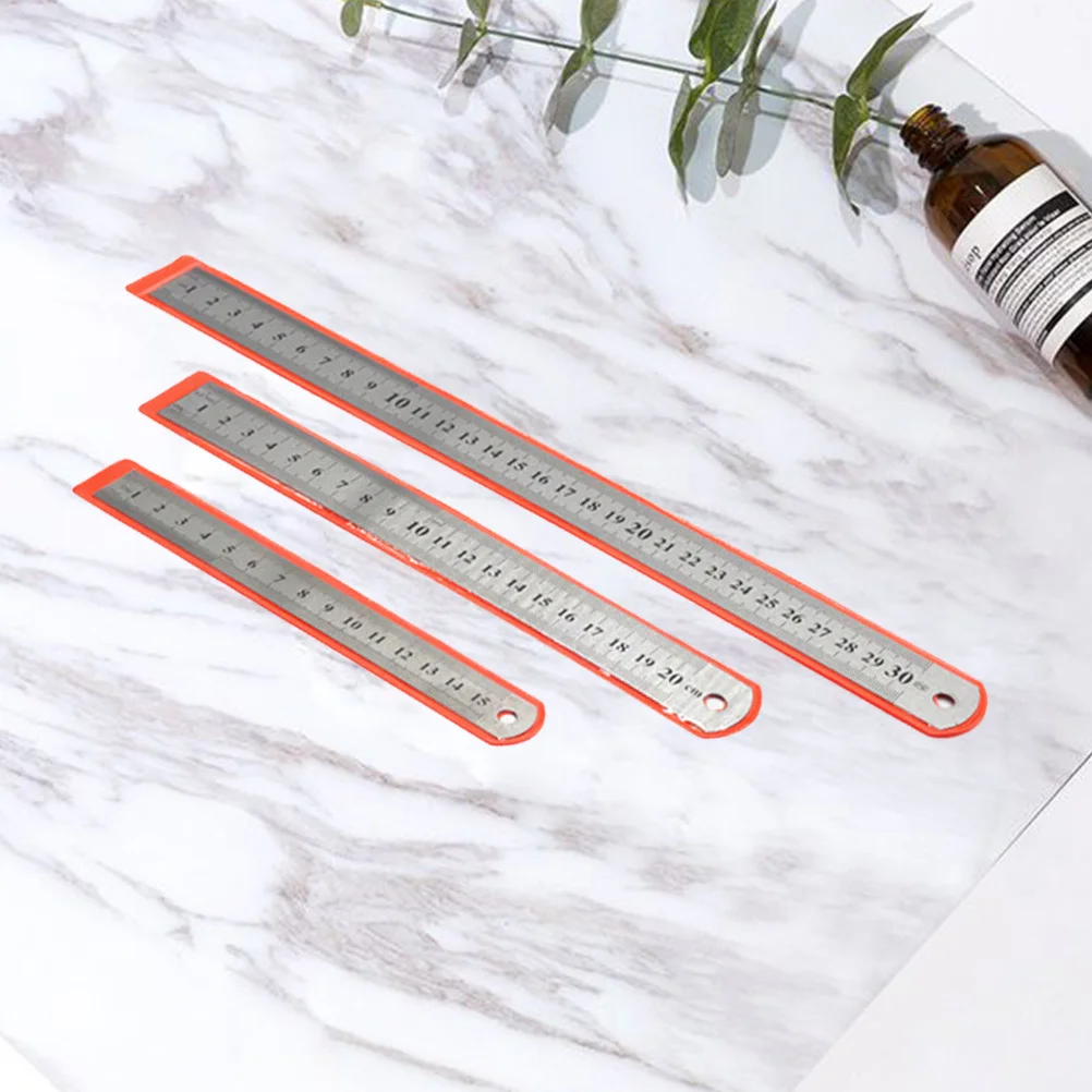 

3Pcs 150mm-300mm Stainless Steel Ruler Double Scale Drafting Tool for Students Teachers Engineers Artists 15cm 20cm 30cm