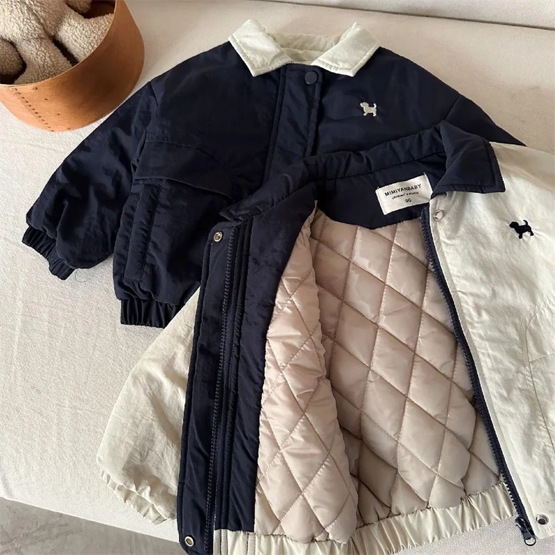 Dicke warme Winterjacke für Kinder, Jungen und Mädchen, Cartoon-Baseballjacke, Herbst-Outwear, Sportliche Freizeitkleidung, Neu – Detail 11