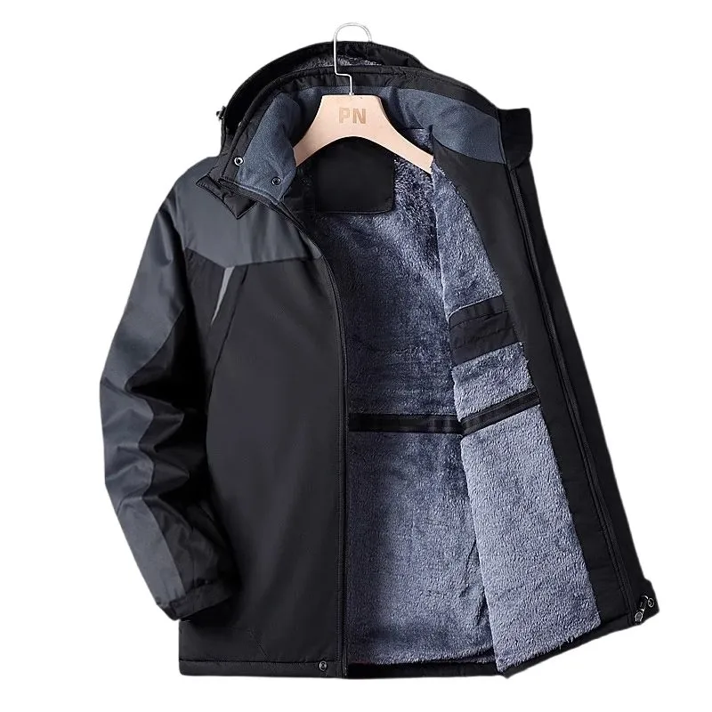 معطف شتوي، سترة صوف سميكة ودافئة، معطف قطني للرجال، ملابس عمل، مقاس كبير، سترة مقاومة للماء، سترة رجالية #4