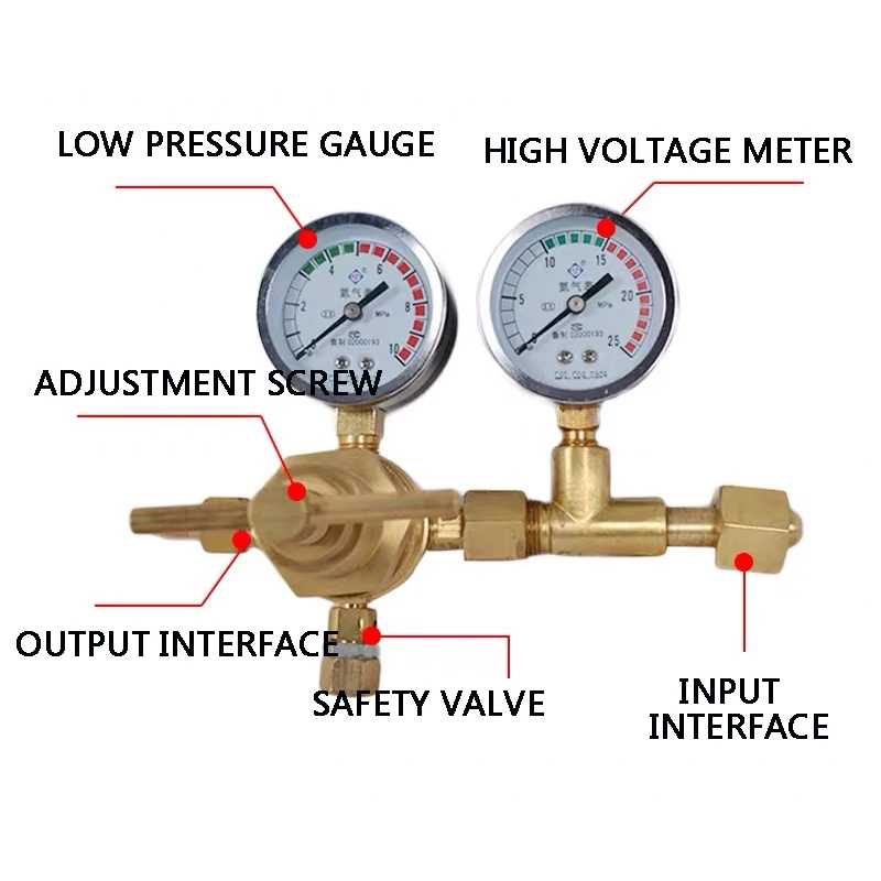 Nitrogen Pressure Gauge Nitrogen Pressure Gauge All Copper Nitrogen Bottle Pressure Reducing Valve Nitrogen Pressure Gauge