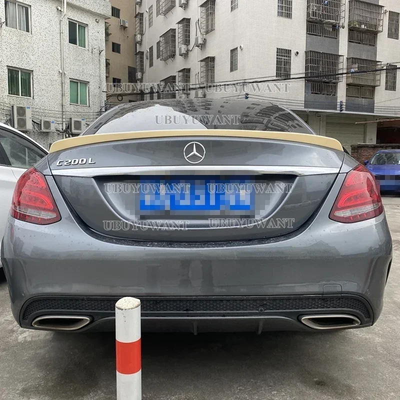 For Mercedes W205 Spoiler 4Door Sedan C63 C43 Style C180 C200 C260 ABS Plastic Tail Wing Unpaint And Lacquer Color 2015-2019