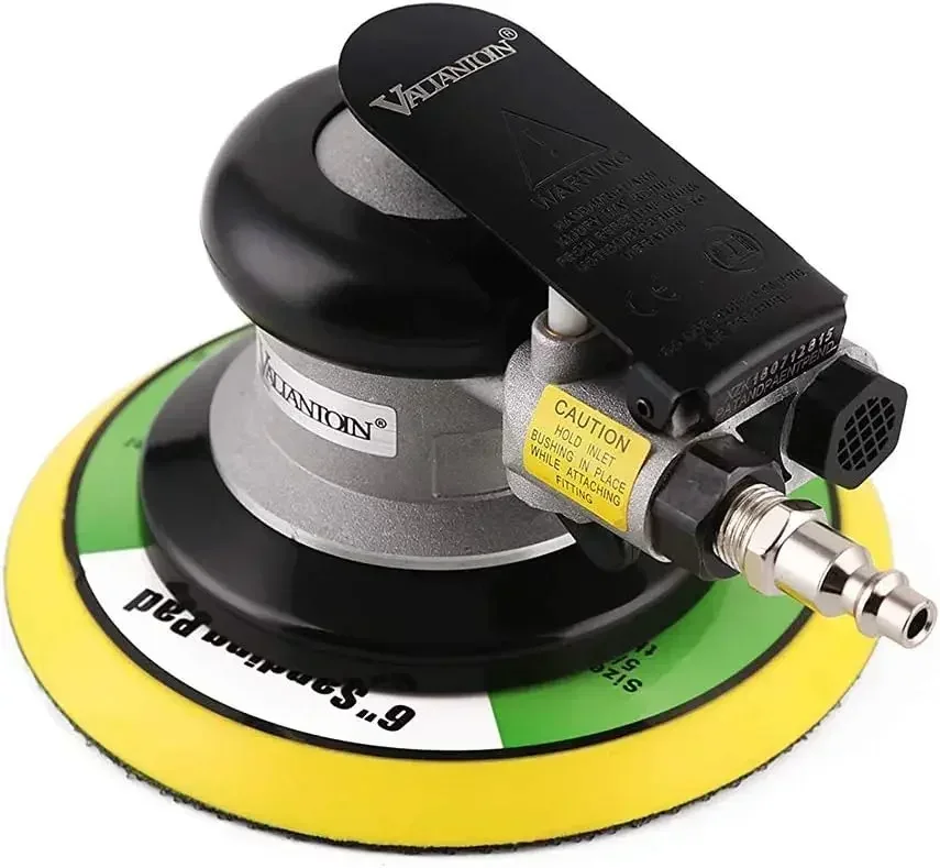 Professional 6 Inch Air Random Orbital Sander With Backing Pad, Dual Action Pneumatic Sander