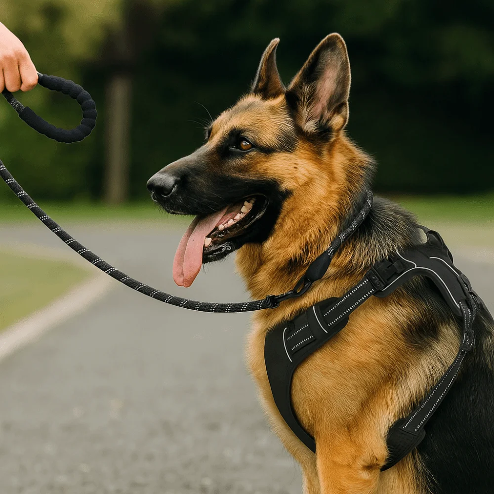 

Easy Walking Adjustable Reflective Harness Comfortable Soft Padded Dog Harness Leather Reflective Backless Leash Medium Dogs