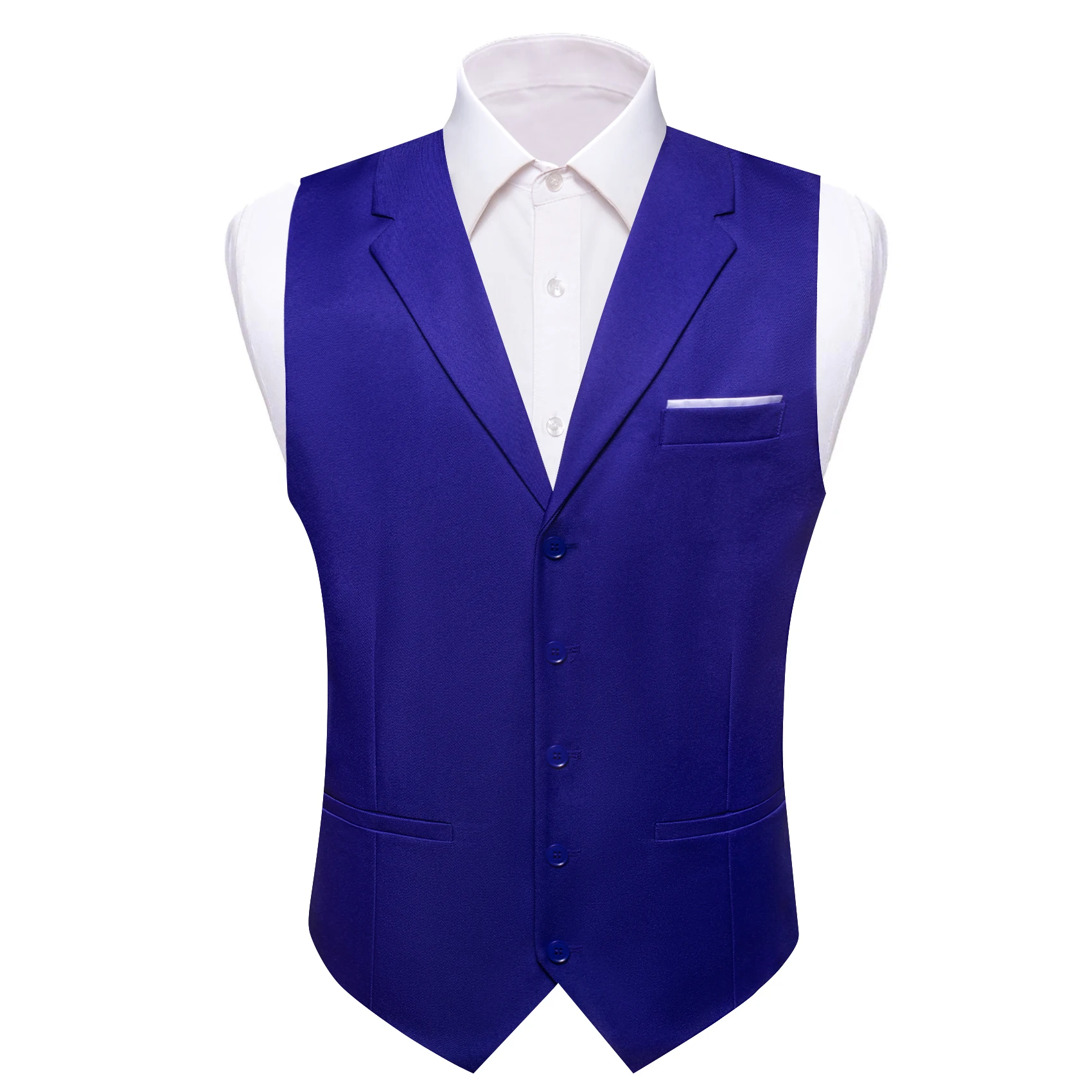 Barry.Wang Stylish Silk Men Vest Flat Collar 5 Buttons Formal Casual Waistcoat Sleeveless Jacket Male Wedding Business Party