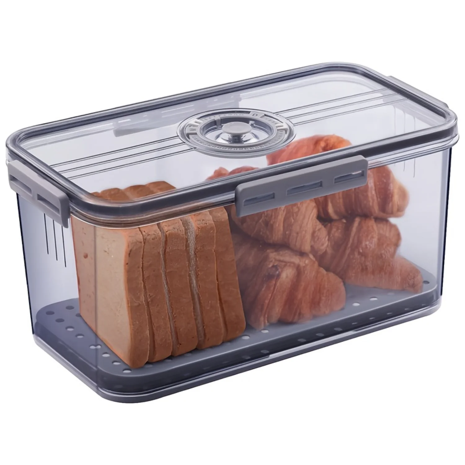 

Large Capacity Bread Box - Durable Leak Proof Food Storage Container for Bread, Toast, Fruit & Vegetables - Kitchen Organizers &