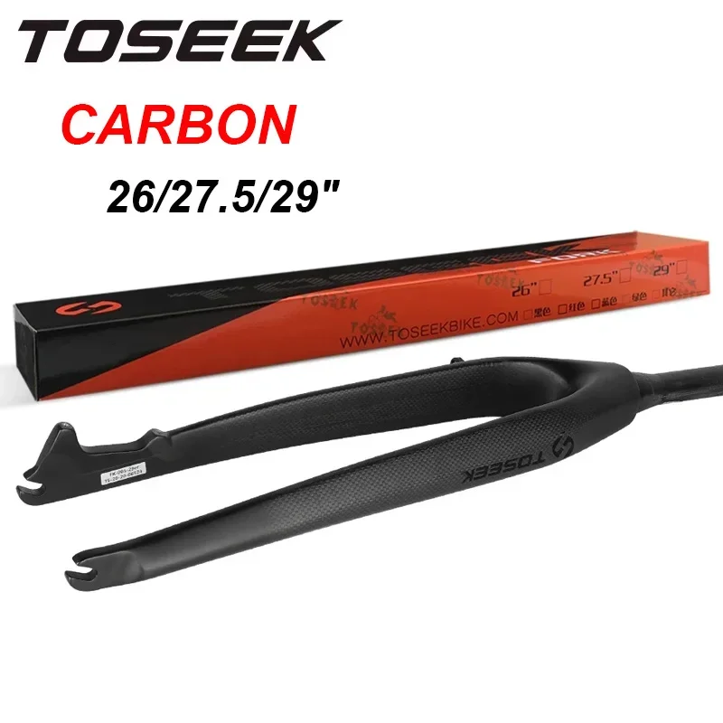 

TOSEEK Cabon Fiber MTB Fork 26/27.5/29 Inch Mountain Bike Rigid Fork 1-1/8" Tapered Bicycle Front Forks Cycling Accessories