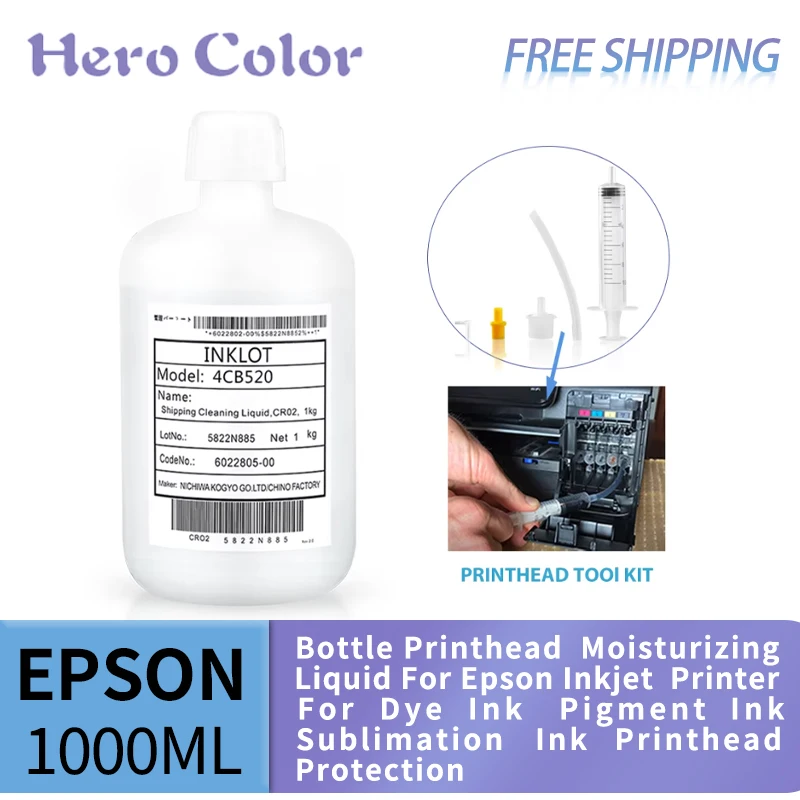 1000ML/Bottle Printhead Moisturizing Liquid For Epson Inkjet Printer For Dye Ink Pigment Ink Sublimation Ink Printhead Protect