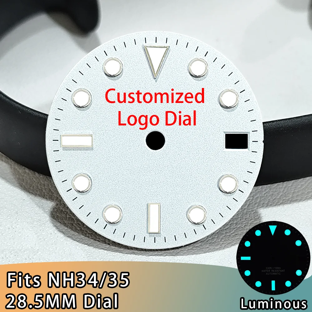 

Customized Logo Dial For NH35 SUB Watch Dials 28.5mm Dials BGW9 Blue Luminous Single Calendar Multi-color Watches NH34 Dials