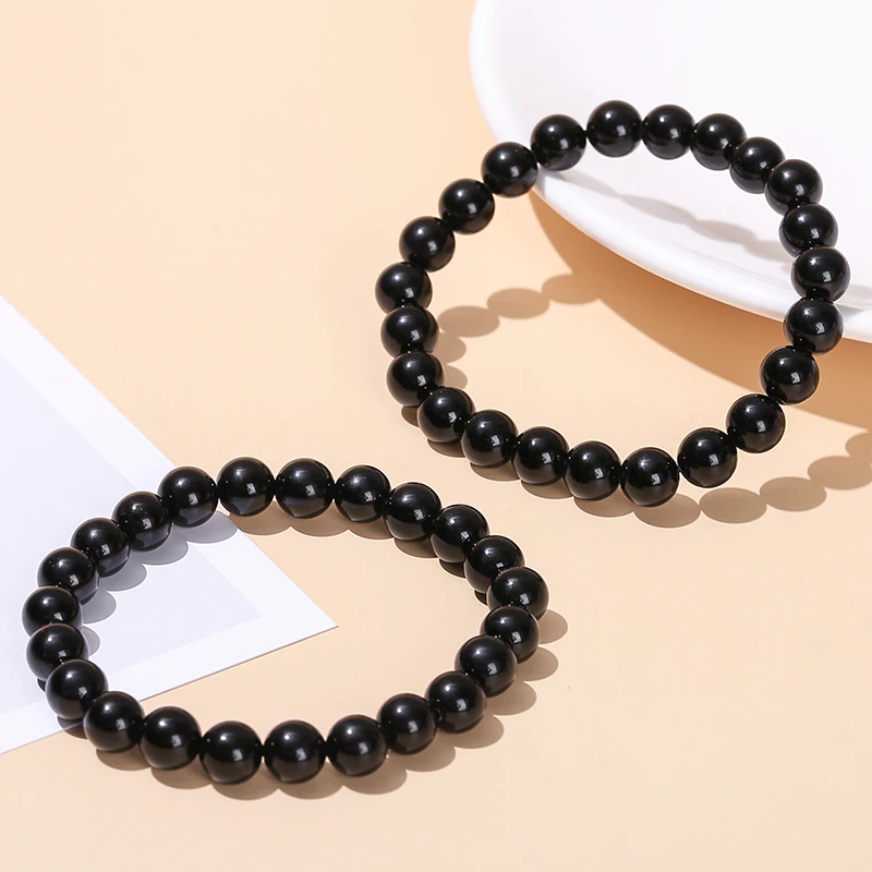 JD Natürliche Schwarze Obsidian Armbänder Fett Relief Fördern Die Durchblutung Anti Angst Gewicht Verlust Armband Frauen Männer Schmuck – Detail 3