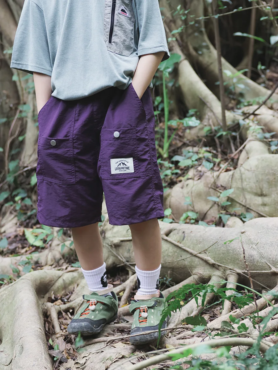 Somidir Outdoor Children's Quick Dry Shorts Lightweight Cool Feeling Hiking Five-Quarter Pants Summer 2026 for Boys