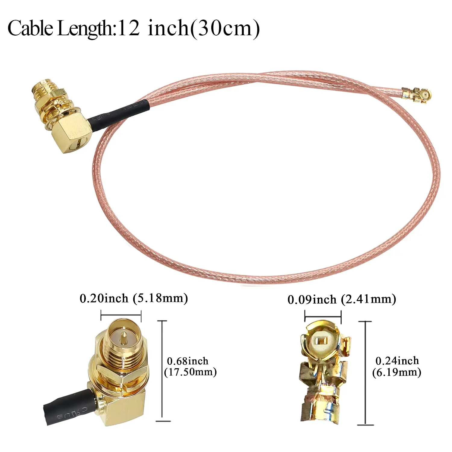 RP-SMA to U.FL Coax Cable UFL IPX  to RP SMA Female Right Angle Pigtail Coaxial Low Loss Cable Antenna Cable 5PCS