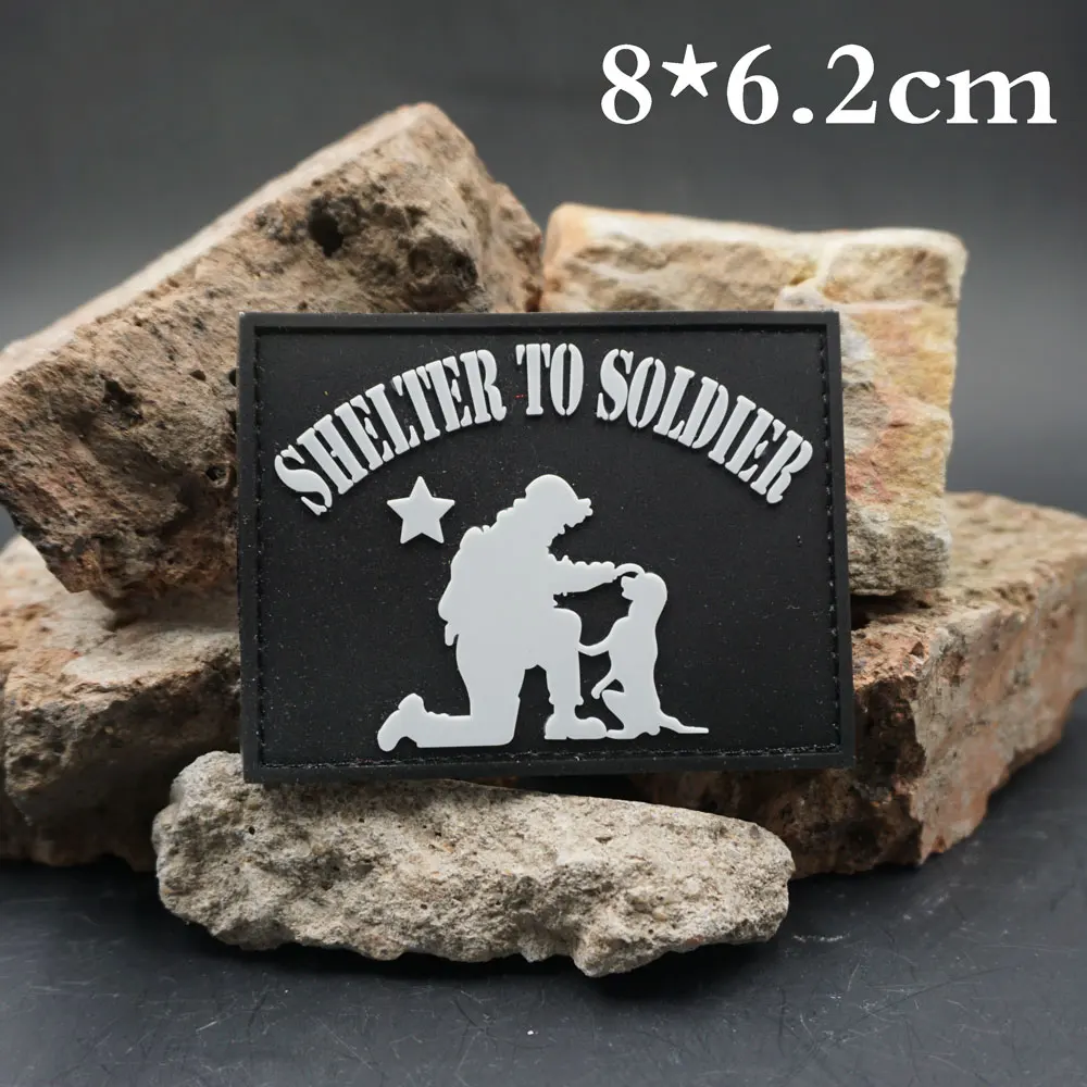 shelter to soldler Tactical PVC Patches with Hook and Loop Backing for Backpacks Clothing military Accessories