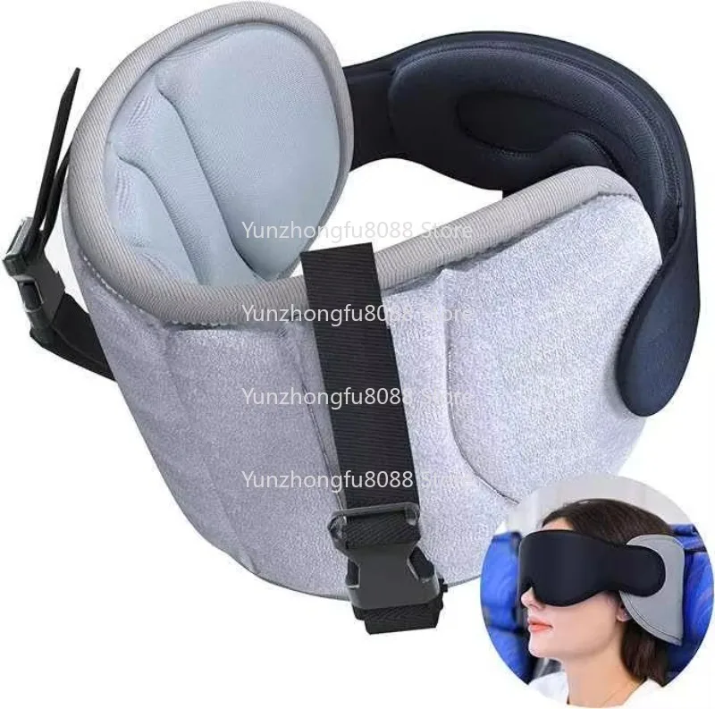 Wrap Head Sleep Neck Pillow Support Prevents Tilt Eye Mask and Chin Support Headrest, Suitable for Aircraft Car Travel view 4