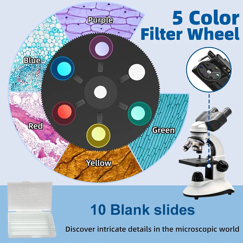 กล้องจุลทรรศน์กล้องส่องทางไกลชีวภาพ, กล้องจุลทรรศน์สําหรับผู้ใหญ่แบบพกพาพร้อมแหล่งกําเนิดแสงคู่, กล้องจุลทรรศน์กล้องส่องทางไกลสําหรับการทดลองผู้เริ่มต้น