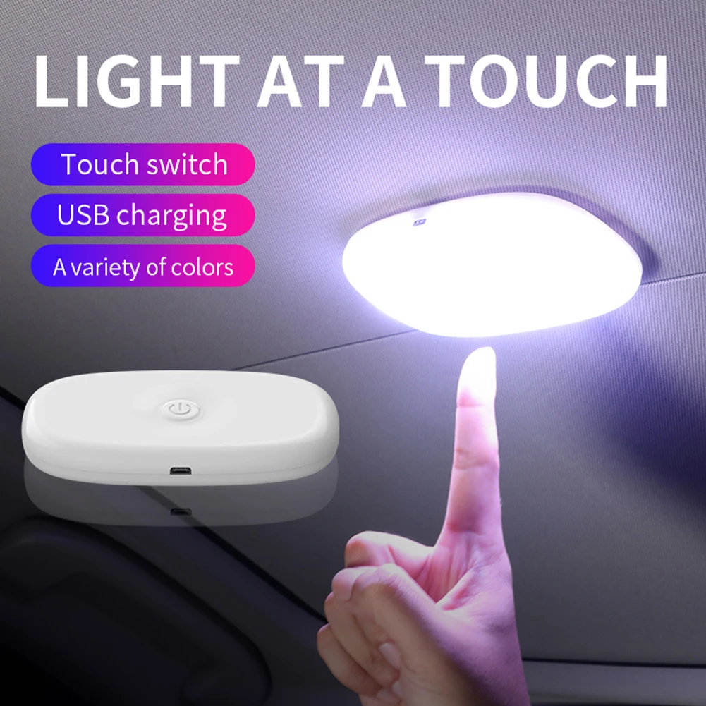 Akumulatorowa lampka do czytania samochodu USB LED Oświetlenie wewnętrzne Uchwyt magnetyczny Bezprzewodowa lampa kopułkowa Zmiana koloru Akcesoria do samochodu RV