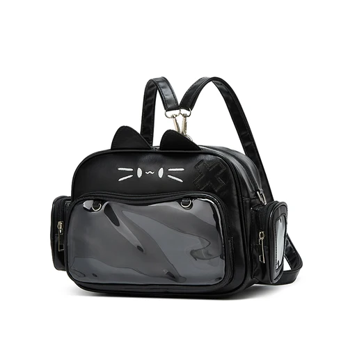 Bolso pequeño Ita de estilo universitario a la moda, mochilas de gato para mujer, bolso de hombro informal de cuero Lolita Jk Harajuku