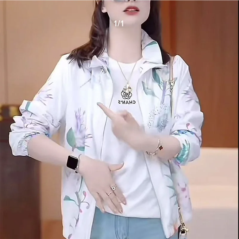 

Floral Print Women's Summer 2026 New Korean Style Lightweight Breathable UV Protection Sun Protection Outerwear Online Purchase