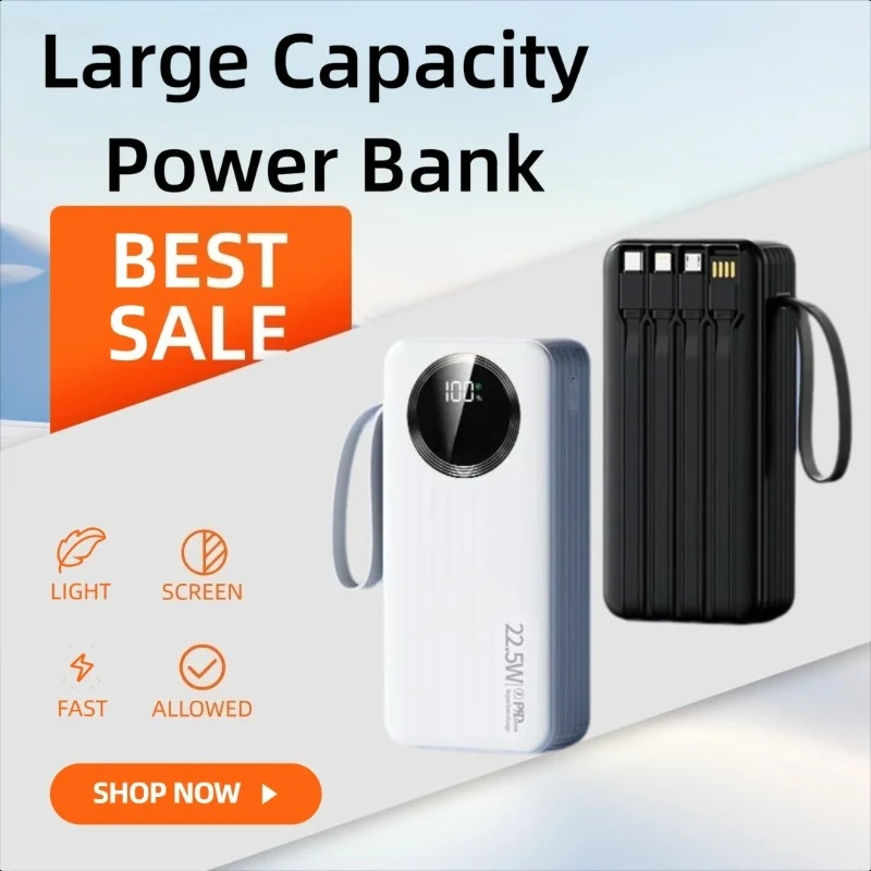 

Multi capacity Power Bank Large Capacity 22.5W Built - in Cable Super - Fast Charging