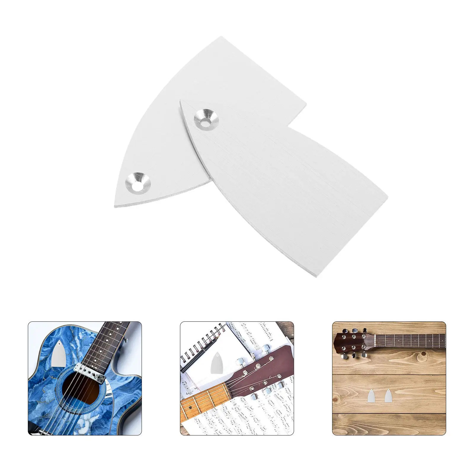 2Pcs Aluminum Alloy Guitar Truss Rod Cover Plate Precision Fit Metal Headstock Cover Guitar Neck Adjustment Replacement Luthier