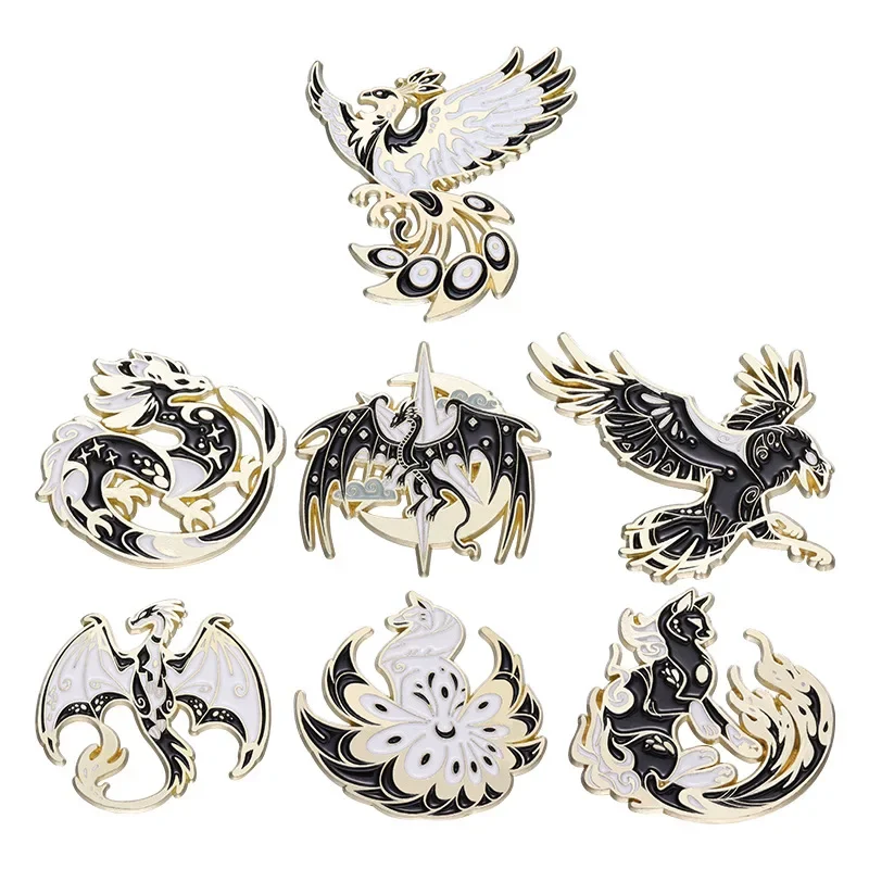 Animal Brooch Interesting Dapeng Bird Nine-tailed Fox Koi Crane Metal Badge Small Trinkets Wholesale Backpack Pin Hat Pins Lapel - view 5